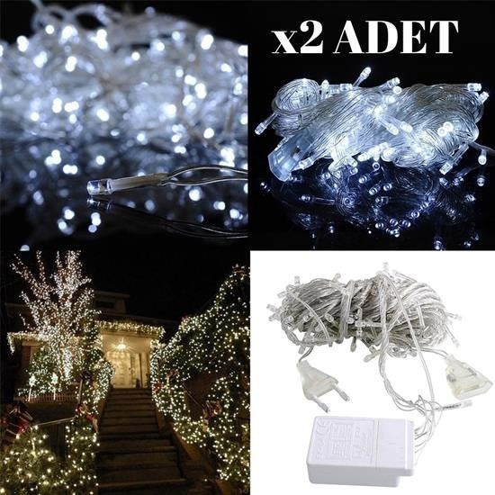 GENEL® 100 Ledli 8 Fonksiyonlu 10 Metre Led Aydınlatma Dekor Lambası (beyaz)