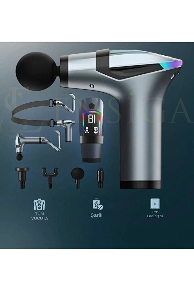 Yeni Nesil Profesyonel Lcd Göstergeli Şarjlı Tüm Vucut Masaj Tabancası