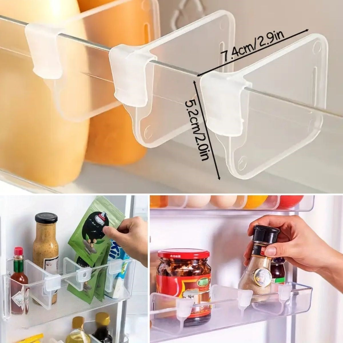 GENEL® 10'luŞeffaf Buzdolabı Yan Kapı Düzenleyici Buzdolabı Dolap İçi Bölümleyici Aparatlar