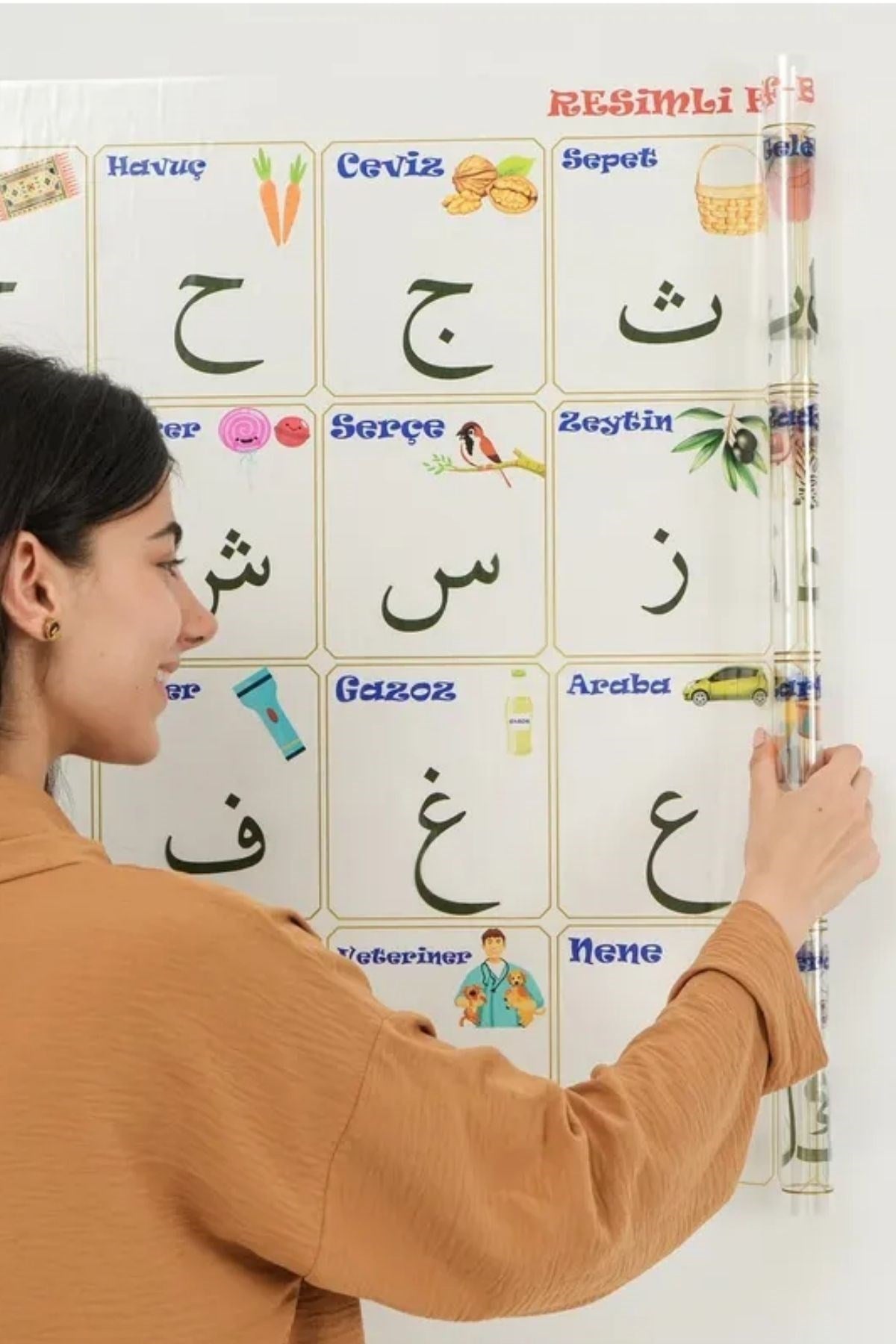 BUFFER® 70x100 cm Statik Kağıt Elif-Ba Öğrenme Tahtası