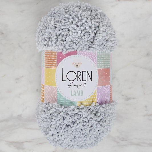 Loren Lamb Açık Gri El Örgü İpi - R044 - UcuzaGeliyor