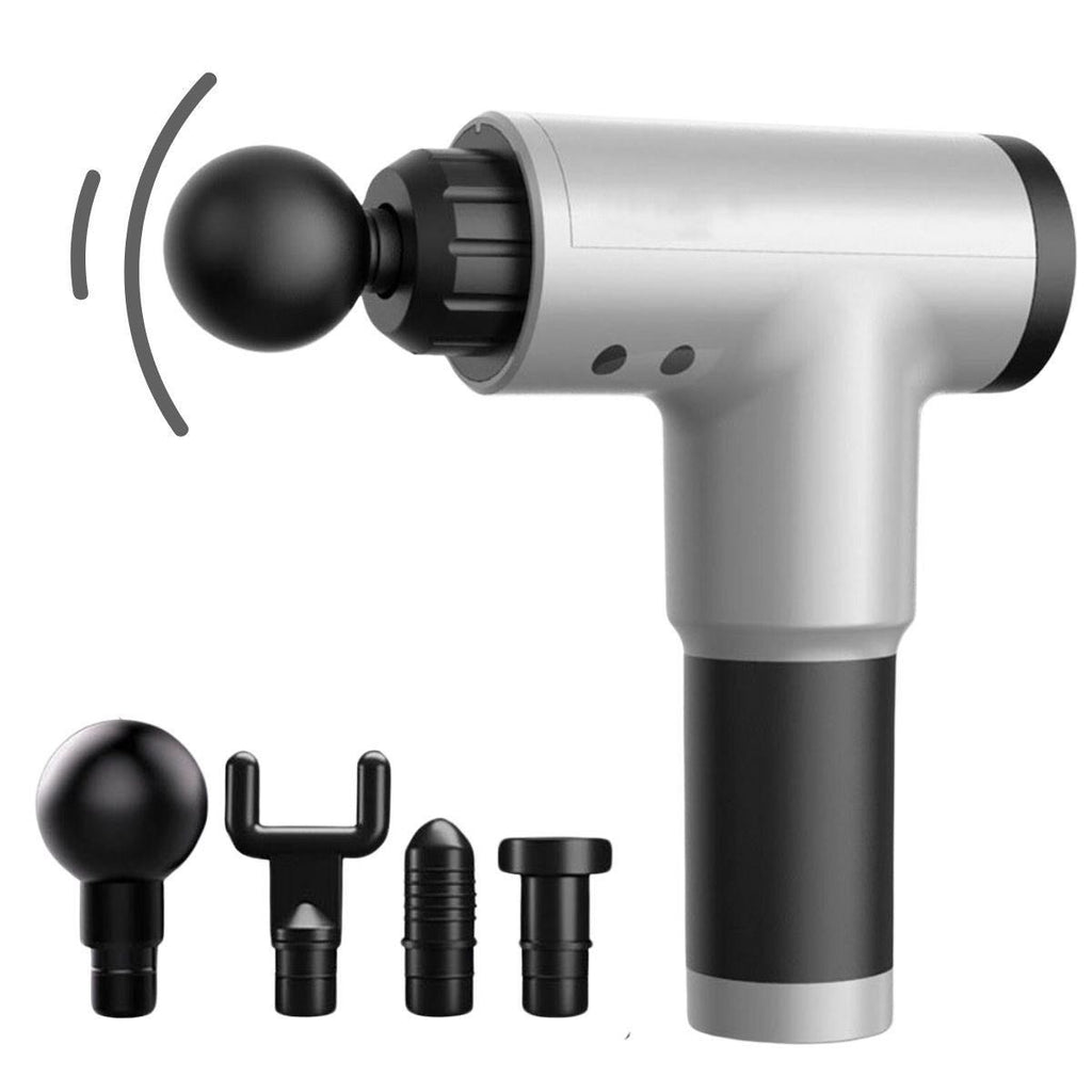 GENEL®  6 Farklı Seviyeli Titreşimli 4 Farklı Başlıklı Büyük Boy Masaj Tabancası