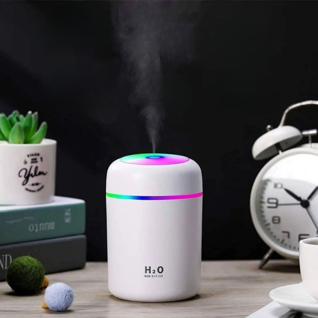 BUFFER® Usb Rengarenk Işıklı 300 ml Ulrasonik Hava Nemlendirici Buhar Makinesi Ve Hava Aroma Difüzörü