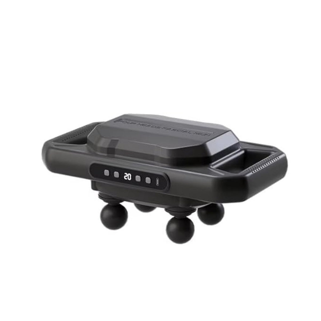 BUFFER®4 Başlıklı Masaj Tabancası - 12W Derin Doku & Kas Ağrısı Giderici, 20 Seviye & 6 Mod - Siyah