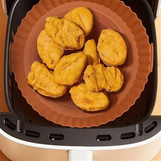 GENEL® Renkli Isıya Dayanıklı Yıkanılabilir Silikon Fırın Ve Airfryer Yuvarlak Pişirme Matı 20 Cm