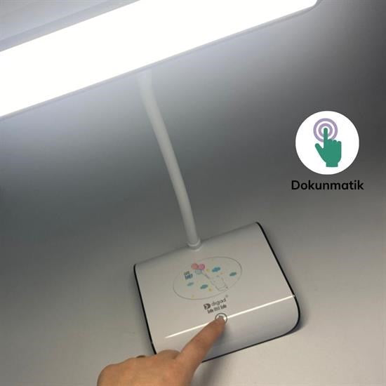 GENEL® Şarjlı Oynar Esnek Başlıklı Dokunmatik 3 Farklı Modda Yanan Kaymaz Taban LED Masa Lambası