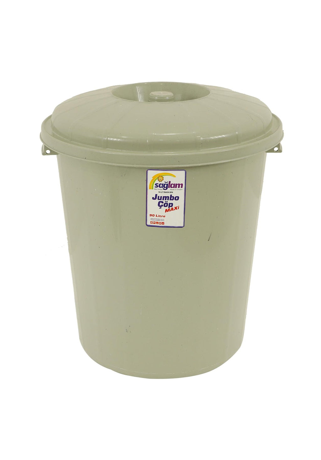 Sağlam Plastik Jumbo Çöp Kovası Kilitsiz 90 Lt