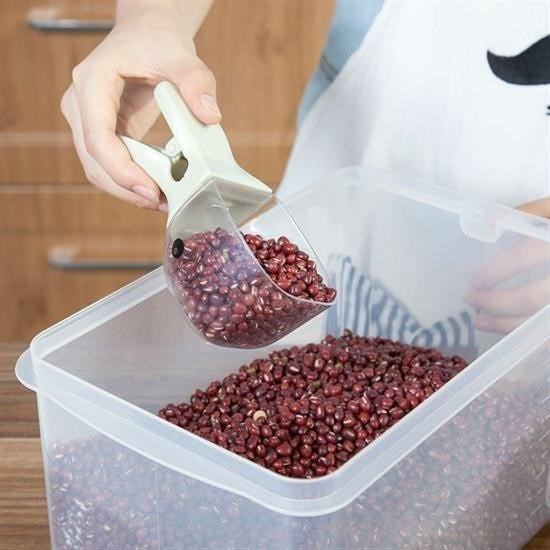 BUFFER® Ördek Tasarımlı Mandallı Tazelik Koruyan Ölçekli Kuru Mama Kaşığı Mama Ölçeği