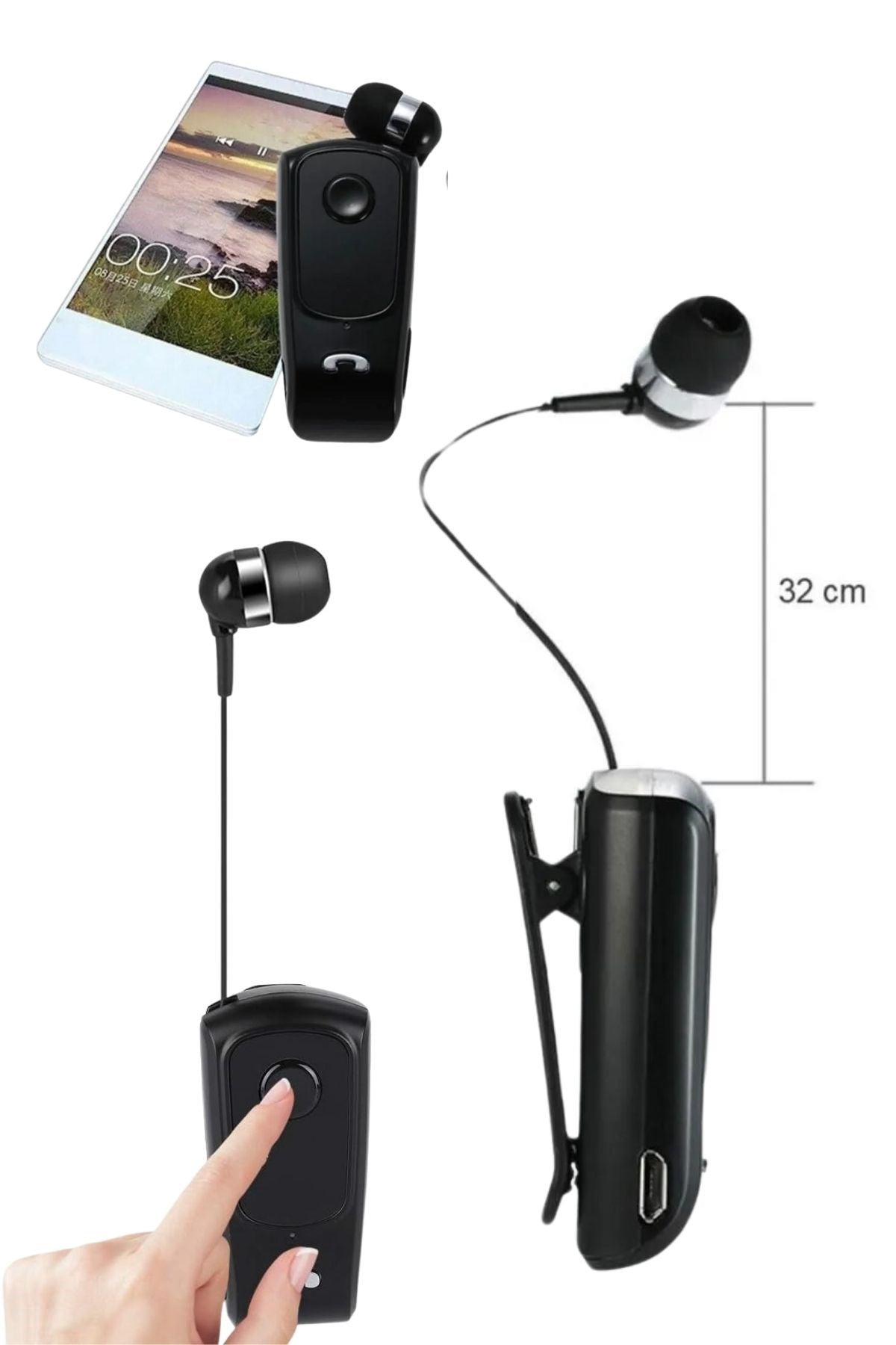 GENEL® Telefon Bağlantılı Makaralı Kulaklıklı Bluetooth Kulaklık