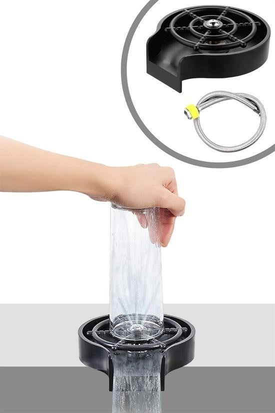 GENEL® Yüksek Basınçlı Otomatik Bardak Yıkama Aparatı Mutfak Lavaboları İçin Hızlı Kupa Durulayıcı