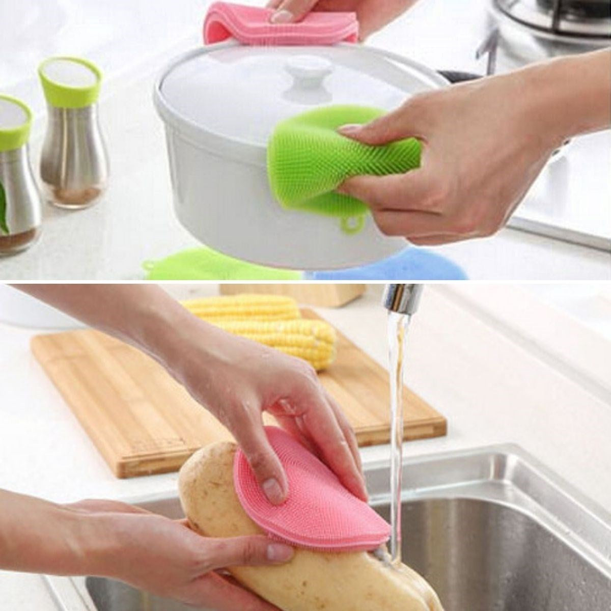 GENEL® 2'li Kir Tutmaz Tırtıklı Yüzey Bulaşık Yıkama Pedi