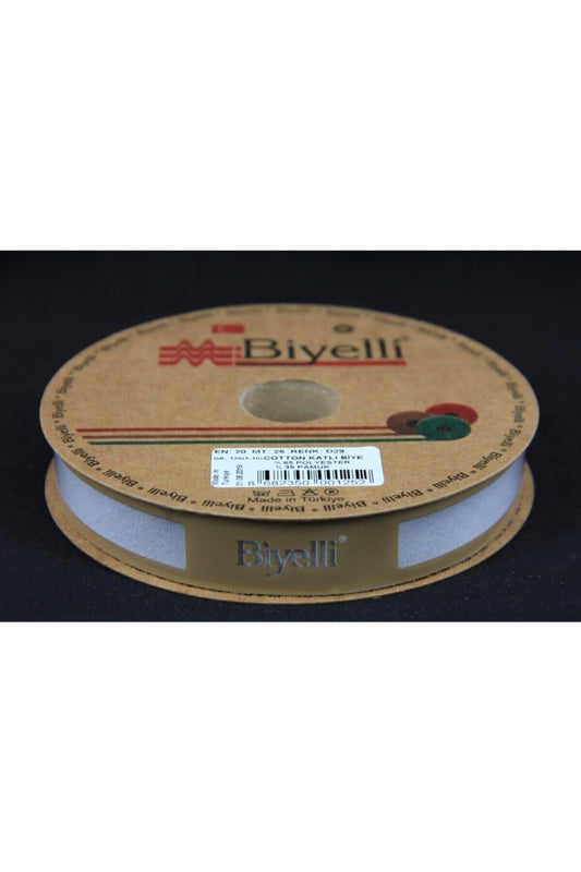 Biye Koton Katlı D29 Gri 2 cm 25 Metre %65 Koton %35 Polyester - UcuzaGeliyor