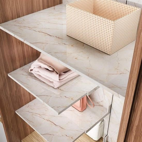 BUFFER® Mermer Desenli Masa Tezgah Mutfak Su Geçirmez Yapışkanlı Folyo Sticker Bej 5x0,6m - UcuzaGeliyor