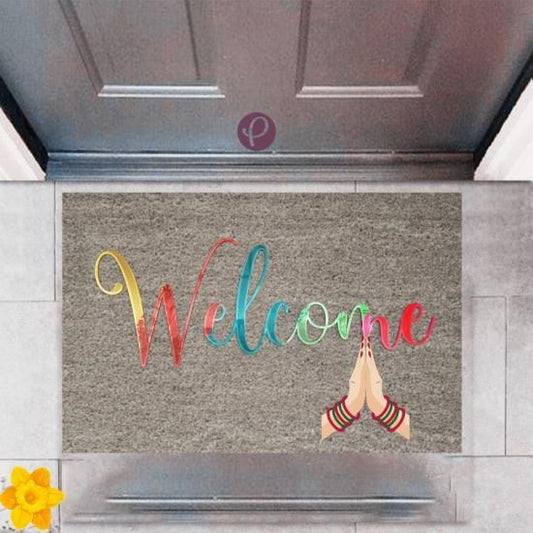 Kapı Önü Paspası Dekoratif Dijital Baskı Welcome P-2356 - UcuzaGeliyor
