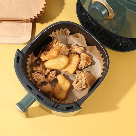 50 Adet Air Fryer Pişirme Kağıdı Tek Kullanımlık Hava Fritöz Yağ Geçirmez Yapışmaz Kare Tabak Model - UcuzaGeliyor