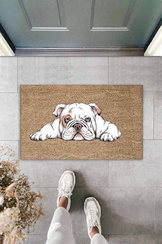 Dekoratif Dijital Baskı Bej Köpek Dış Mekan Paspas K-3005 - UcuzaGeliyor