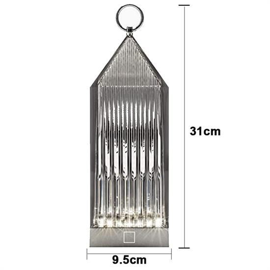 GENEL® Fener Model USB Şarjlı Dokunmatik 3 Farklı Işık Modlu Masa Üstü Kristal Akrilik Lamba Led