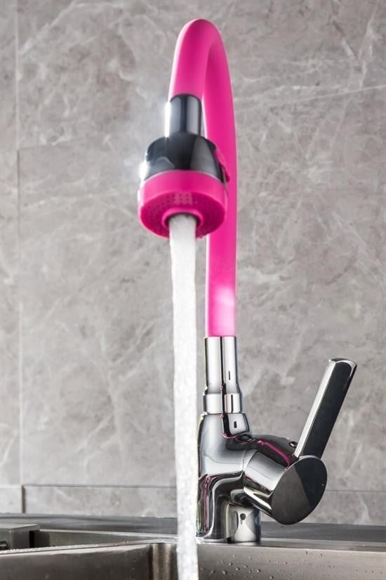 BUFFER® Oynar Başlıklı Tasarruflu Kubar Musluk Borusu ve Başlığı  Pembe