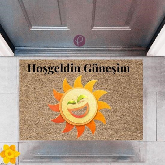 Kapı Önü Paspası Dekoratif Dijital Baskı Güneş P-2435 - UcuzaGeliyor