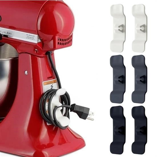 Buffer 6'lı Pratik Kablo Toparlayıcı Yapışkanlı Klips Mutfak Air Fryer Kettle Kahve Tost Makinası - UcuzaGeliyor