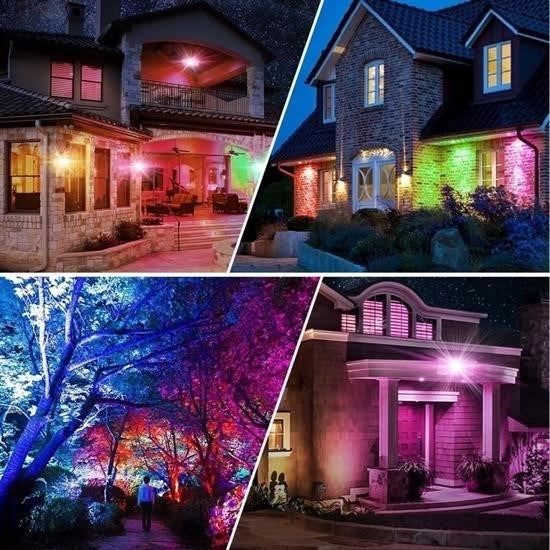 GENEL® Kumandalı Led Işık Dış Cephe AydınlatmasıÇok Renkli RGBLed Panel Işık PartiLed Aydınlatma
