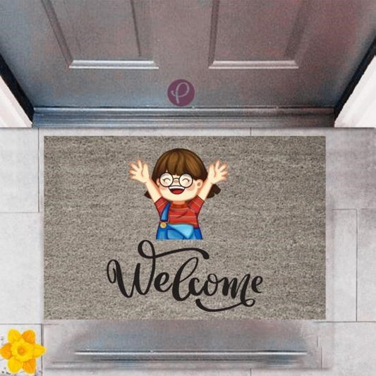 Kapı Önü Paspası Dekoratif Dijital Baskı Welcome P-2355 - UcuzaGeliyor