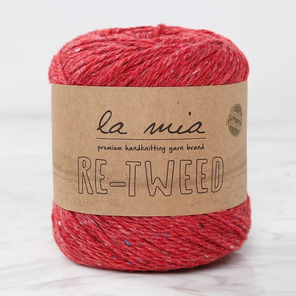 La Mia Re-Tweed Kırmızı Melanj El Örgü İpi - L165 - UcuzaGeliyor