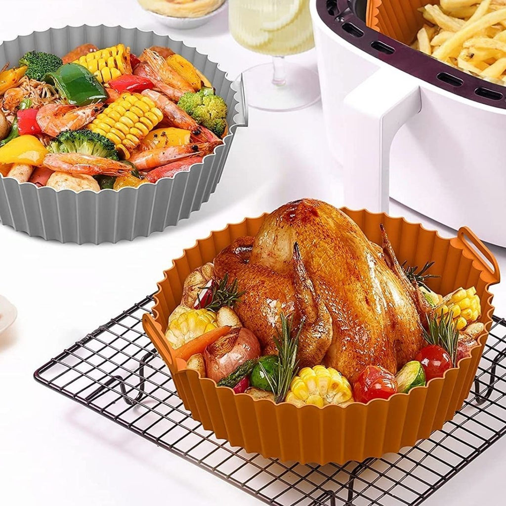 GENEL® Renkli Isıya Dayanıklı Yıkanılabilir Silikon Fırın Ve Airfryer Yuvarlak Model Pişirme Matı 20 Cm - UcuzaGeliyor