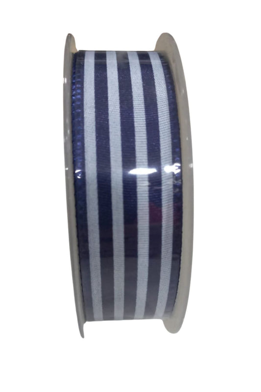 Tafta Çizgi Desen Kurdele 25 mm Lacivert 1 Metre - UcuzaGeliyor