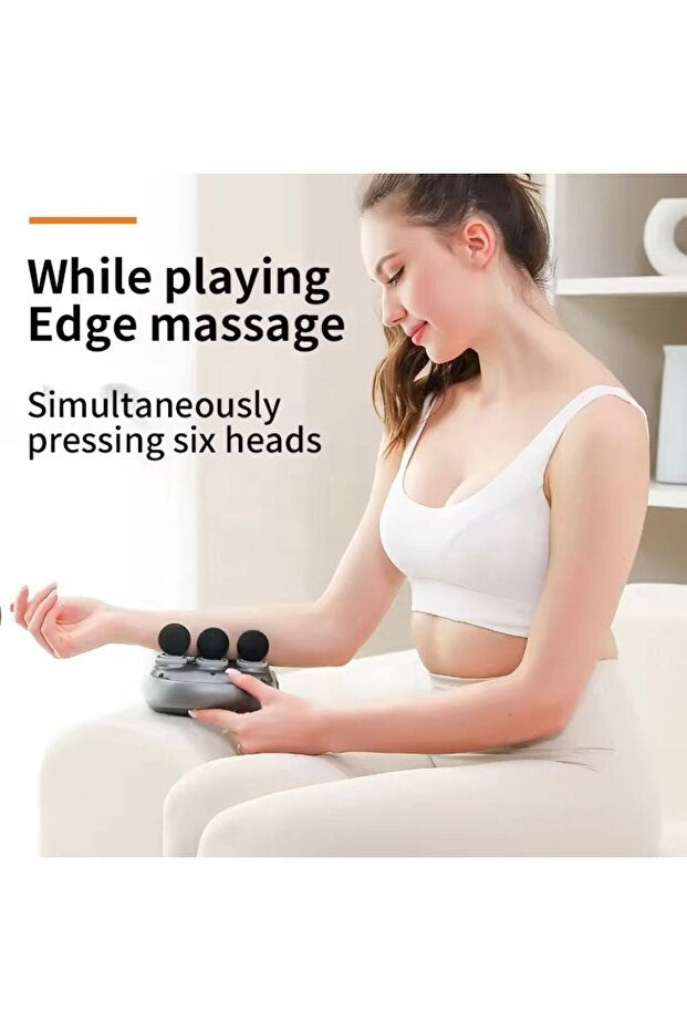 Şarjlı Geliştirilmiş 6 Başlıklı Fonksiyonlu Masaj Aleti 2000 mAh Masaj Tabancası