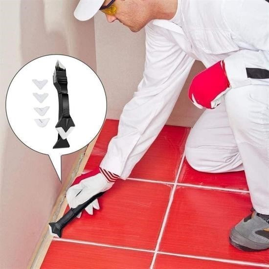 GENEL®  3 ü 1 Arada Fayans Derz Silikon Kazıyıcı Sıyırıcı Ve Uygulayıcı Aparat - UcuzaGeliyor