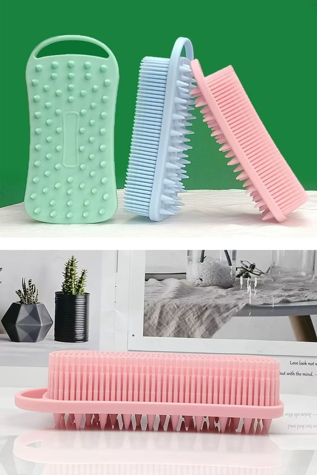 BUFFER® Kendiliğinden Askılı Peeling ve Masaj Etkili Silikon Banyo Vücut Fırçası