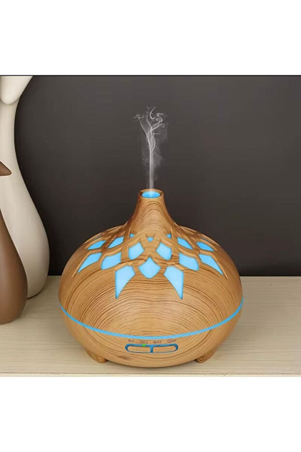 sonx Aroma Difüzör Gece Işığı 7 Led DESENLİ Nemlendirici Kumandalı Buhar Makinesi 550 ml