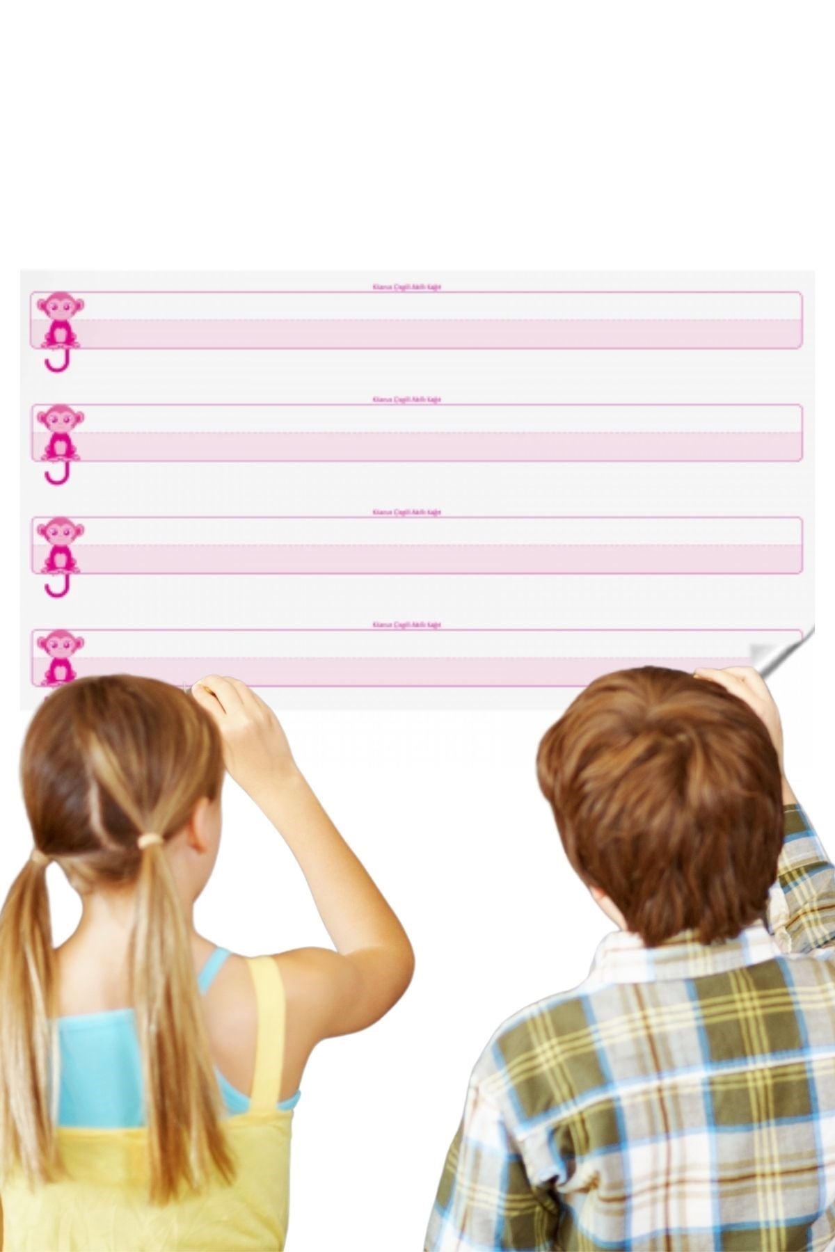 BUFFER® Kılavuz Çizgili Akıllı Kağıt Yazı Tahtası Duvarda İz Bırakmaz Statik Yeni Müfredata Uygun 100x56cm