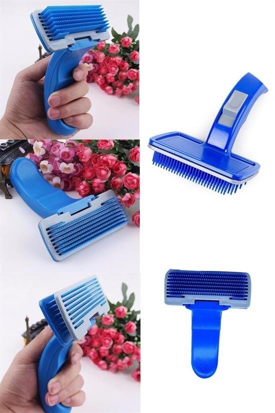 BUFFER® Kendini Temizleyen Kedi Köpek Tüy Bakım Tarağı Tüy Alıcı Tarak