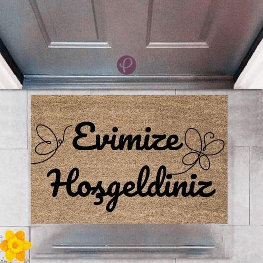 Kapı Önü Paspası Dekoratif Dijital Baskı Evimize Hoşgeldiniz P-2374 - UcuzaGeliyor