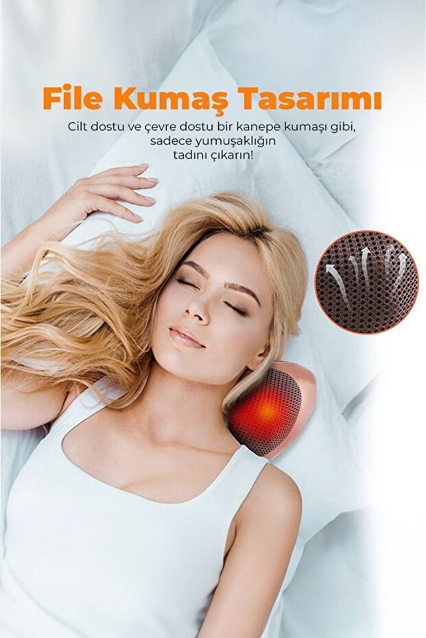 sonx Boyun Yoğurmalı Ve Isıtmalı Çok Fonksiyonlu Masaj Yastığı-8 Toplu Sırt, Bel, Bacak Masaj Aleti