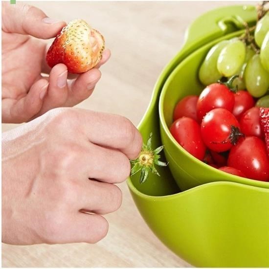 GENEL® Çok Amaçlı 360 Derece Dönebilir Pratik Hazneli Mutfak Süzgeç Elek