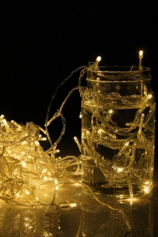 BUFFER® 10 Metre 100 Ledli 8 Fonksiyonlu Dekoratif Lambader Sarı Lamba