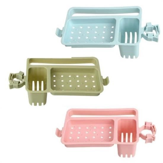 BUFFER® Musluğa Takılan Sünger Havlu Askılı Sabun Hazneli mutfak Banyo Lavabo Düzenleyici Organizer - UcuzaGeliyor
