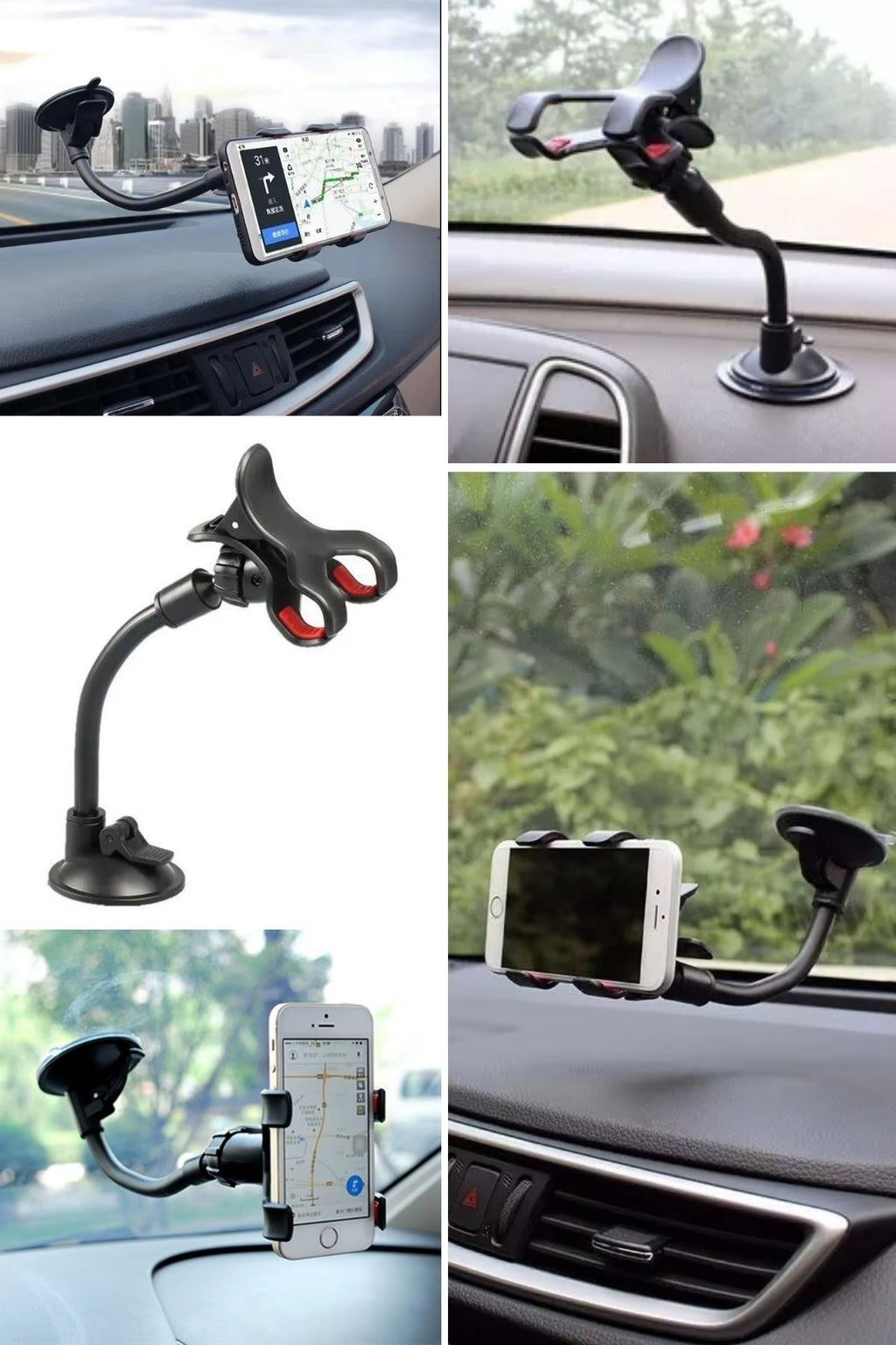 BUFFER® Akrobat Cama Sabitlenen Güçlü Vakumlu 360 Derece Dönen Tüm Modellere Uyan Oto Telefon Tutucu