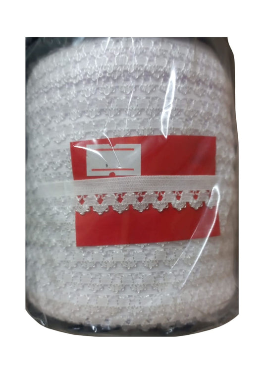 Çamaşır Lastiği Dantelli 1 cm 75 Metre 1 Top Beyaz 1. Model - UcuzaGeliyor