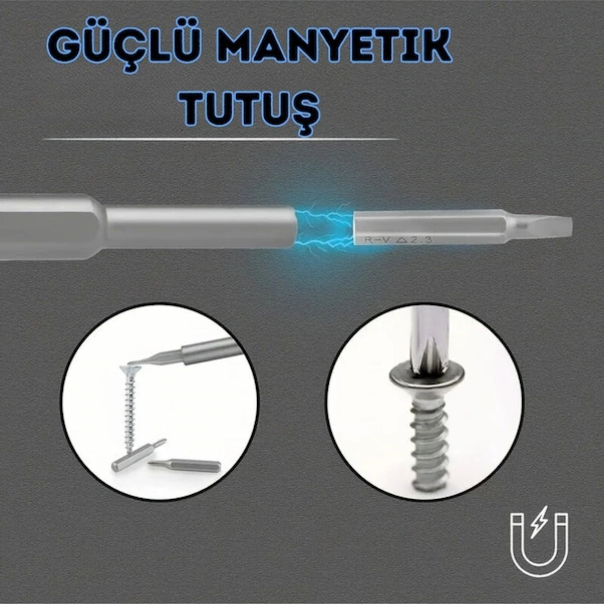 GENEL® 25 Parça 24 farklı uçlu Mıknatıslı 25 in 1  Tornavida Seti