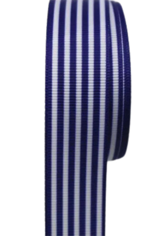 Tafta Çizgi Desen Kurdele 25 mm Lacivert 1 Metre - UcuzaGeliyor