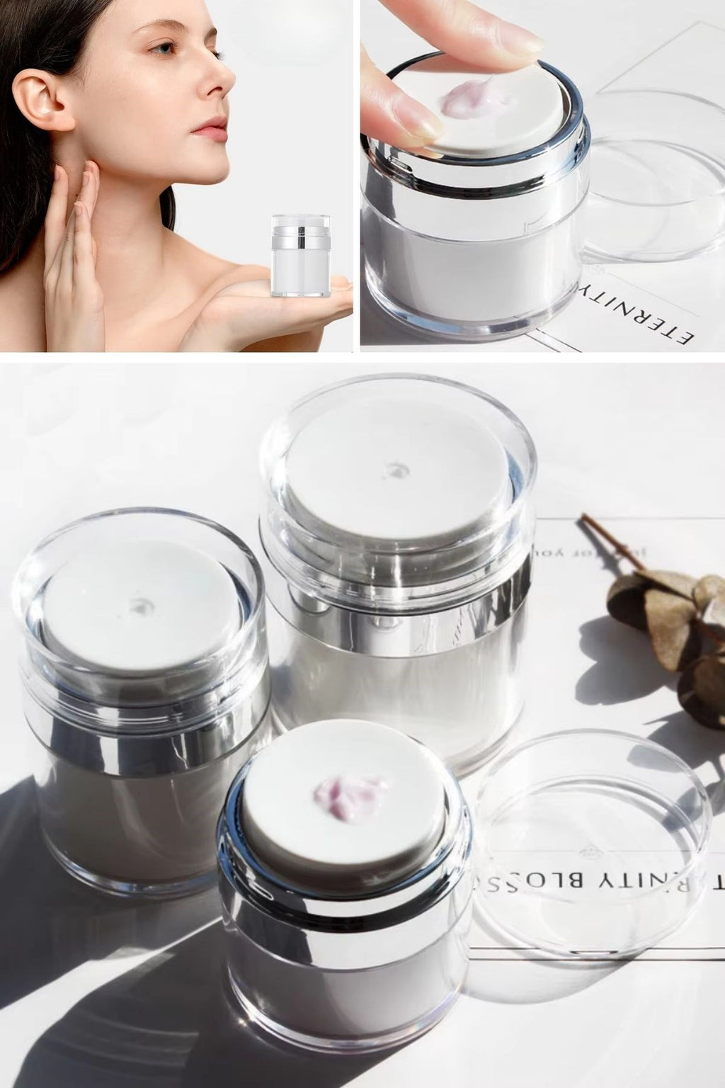 GENEL® Hava Pompalı Doldurulabilir Vakumlu Krem,Fondoten Sıvı Kozmetik Ürün Şişesi