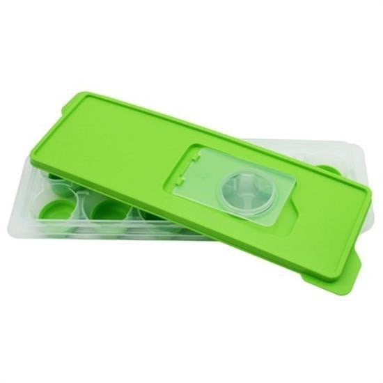 GENEL® 12li Kapaklı Yapışmaz Silikon Tabanlı Plastik Küp Buz Kalıbı