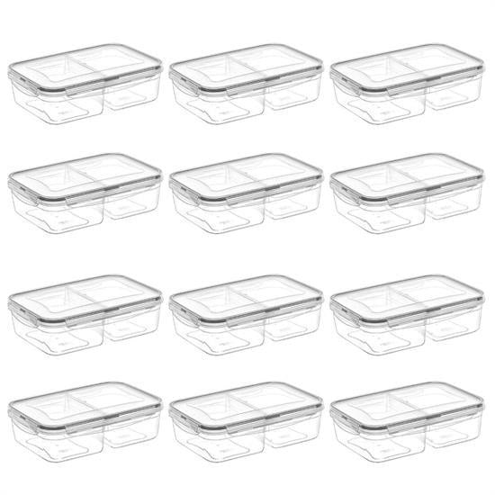 GENEL® 2 Bölmeli 1+1 Litre Kilitli Kapaklı Erzak Saklama Kabı LC-525