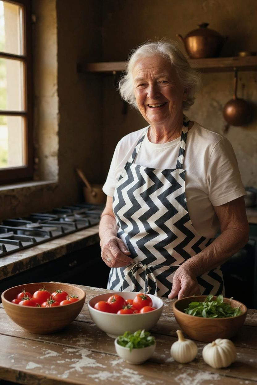 Zikzak Desenli Mutfak Önlüğü