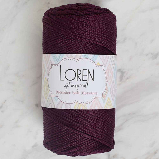Loren Polyester Soft Macrame Patlıcan Moru El Örgü İpi - LM038 - 34443 - UcuzaGeliyor