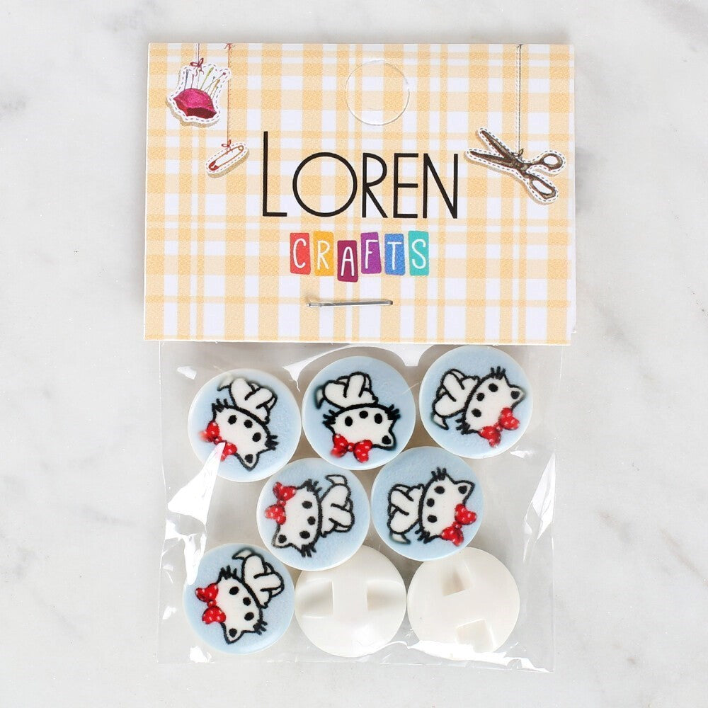 Loren Crafts 8'li Kedi Düğme - 1066 - UcuzaGeliyor